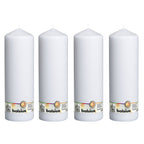 Lot de 4 bougies piliers - Hauteur 30 cm - Diamètre 9,8 cm - Blanches