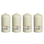 4er-Set Stumpenkerze - Höhe 20 cm - Durchmesser 9,8 cm - Elfenbein