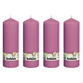 Set of 4 pillar candles - Height 20 cm - Diameter 6.8 cm - Fuchsia