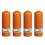 4er-Set Stumpenkerze - Höhe 20 cm - Durchmesser 6,8 cm - Mango