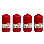 4er-Set Stumpenkerze - Höhe 13 cm - Durchmesser 6,8 cm - Rot