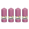 Set of 4 pillar candles - Height 15 cm - Diameter 5.8 cm - Fuchsia