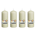 Lot de 4 bougies piliers - Hauteur 15 cm - Diamètre 5,8 cm - Ivoire