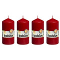 4er-Set Stumpenkerze - Höhe 12 cm - Durchmesser 5,8 cm - Rot