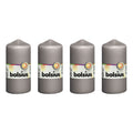 Set of 4 pillar candles - Height 12 cm - Diameter 5.8 cm - Warm grey