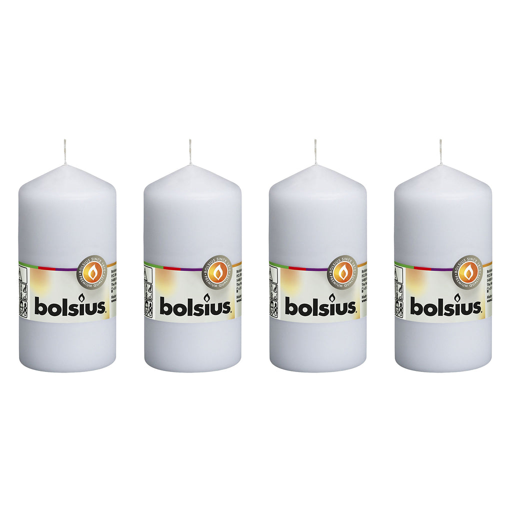 Set of 4 pillar candles - Height 12 cm - Diameter 5.8 cm - White
