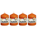 Lot de 4 bougies piliers - Hauteur 8 cm - Diamètre 5,8 cm - Mangue