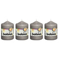 Set of 4 pillar candles - Height 8 cm - Diameter 5.8 cm - Warm grey