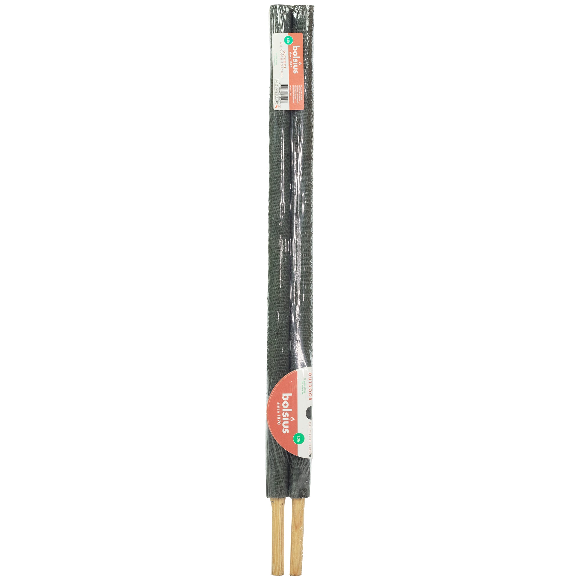 Outdoor-Wachstuchfackel schwarz - Brenndauer 1,3 Stunden - Länge: 75 cm - 2 Stück