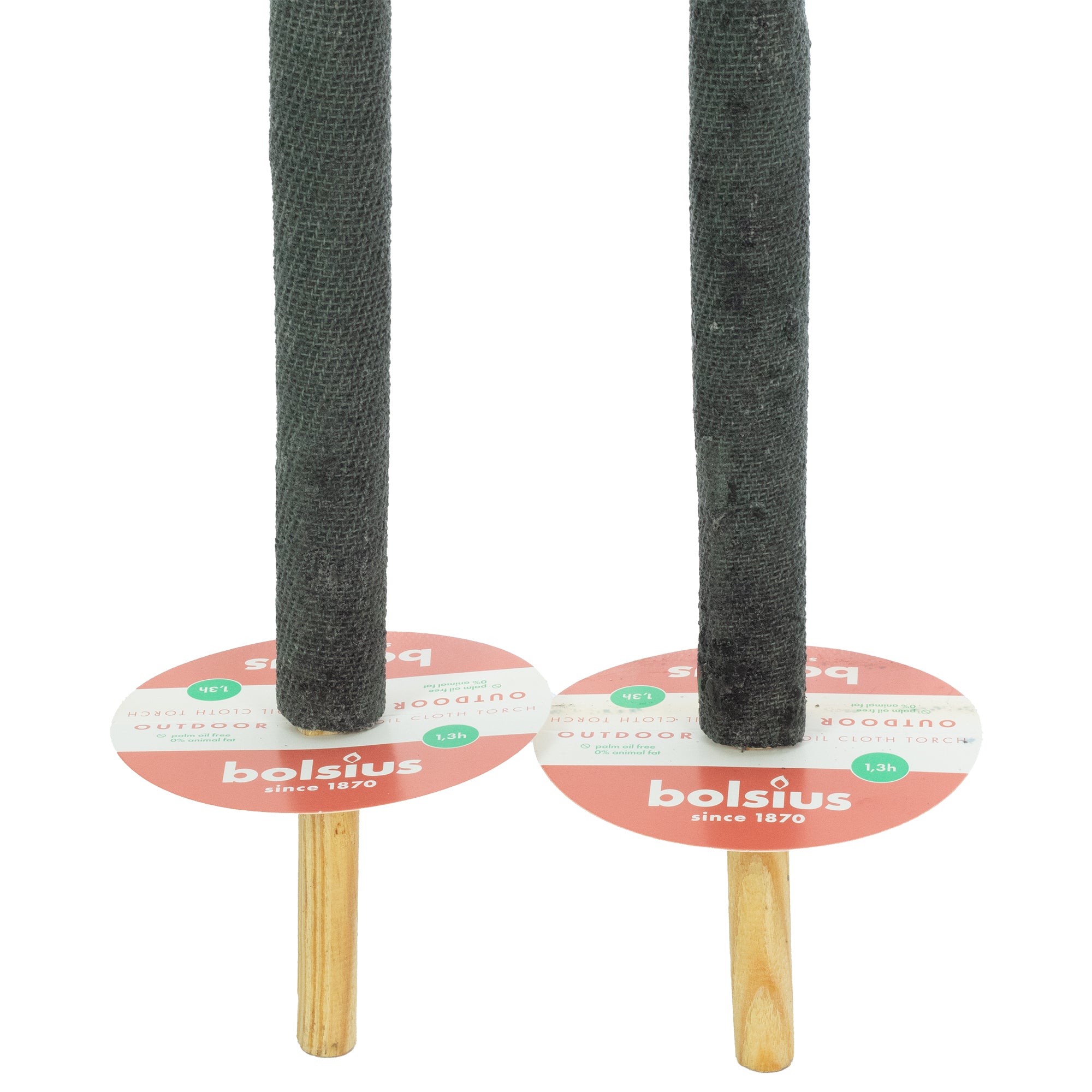 Outdoor-Wachstuchfackel schwarz - Brenndauer 1,3 Stunden - Länge: 75 cm - 2 Stück