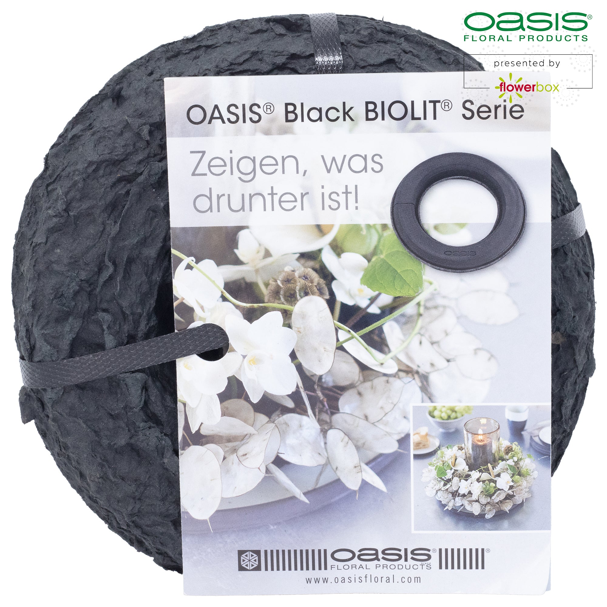 Bague OASIS® BLACK BIOLIT®, diamètre extérieur 18 cm - diamètre intérieur 6,5 cm - 2 pièces
