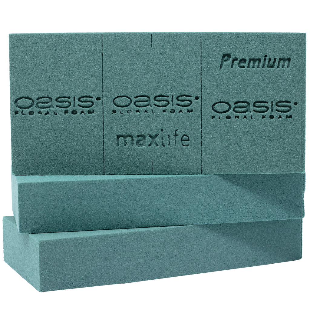 3x Original OASIS® Premium Steckschaum für längere Haltbarkeit bei Frischblumen - Steckmasse Blumen - Nasssteckschaum Hochzeit Geburtstag Kirche Ziegelform