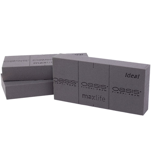 3 x Mousse florale OASIS® BLACK IDEAL Maxlife originale pour des fleurs fraîches qui durent plus longtemps - Mousse florale - Mousse florale humide pour mariages, anniversaires, églises, formes en briques