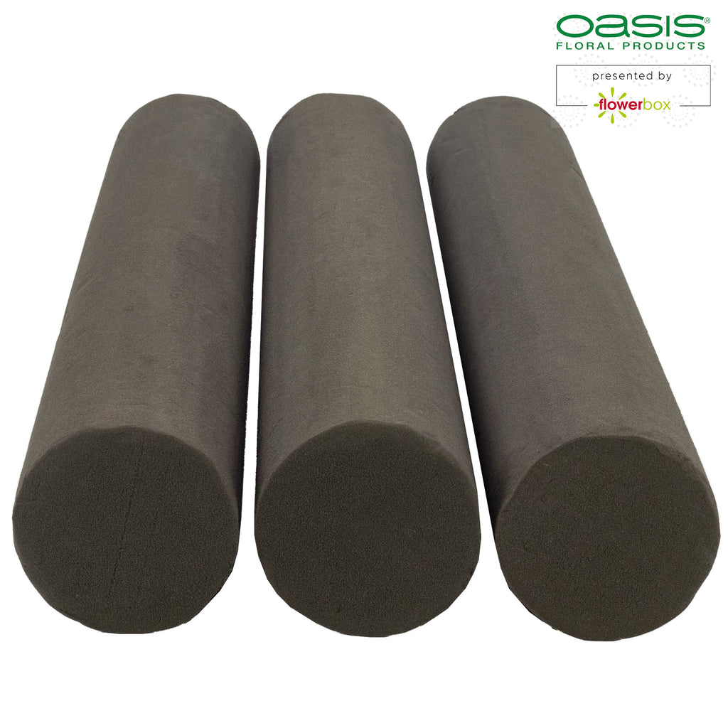 Tige cylindrique OASIS® BLACK IDEAL, Collection Designer - Hauteur 55 cm - Diamètre 8 cm - 3 pièces