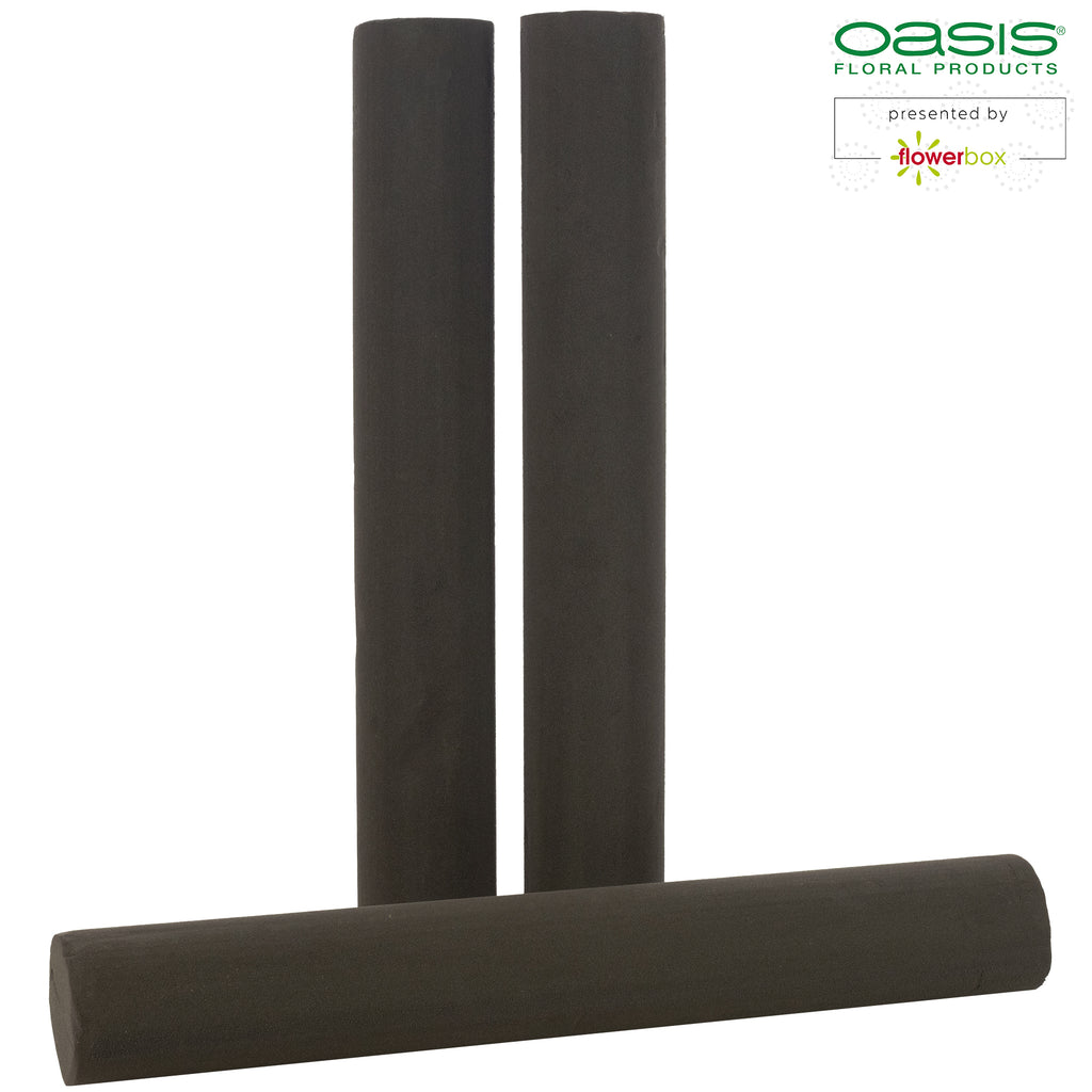 Tige cylindrique OASIS® BLACK IDEAL, Collection Designer - Hauteur 55 cm - Diamètre 8 cm - 3 pièces