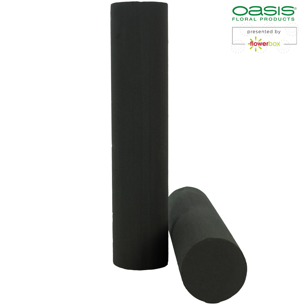 Tige cylindrique OASIS® BLACK IDEAL, Collection Designer - Hauteur 55 cm - Diamètre 12 cm - 2 pièces