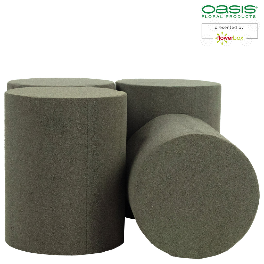 Tige cylindrique OASIS® BLACK IDEAL, Collection Designer - Hauteur 15 cm - Diamètre 12 cm - Lot de 4
