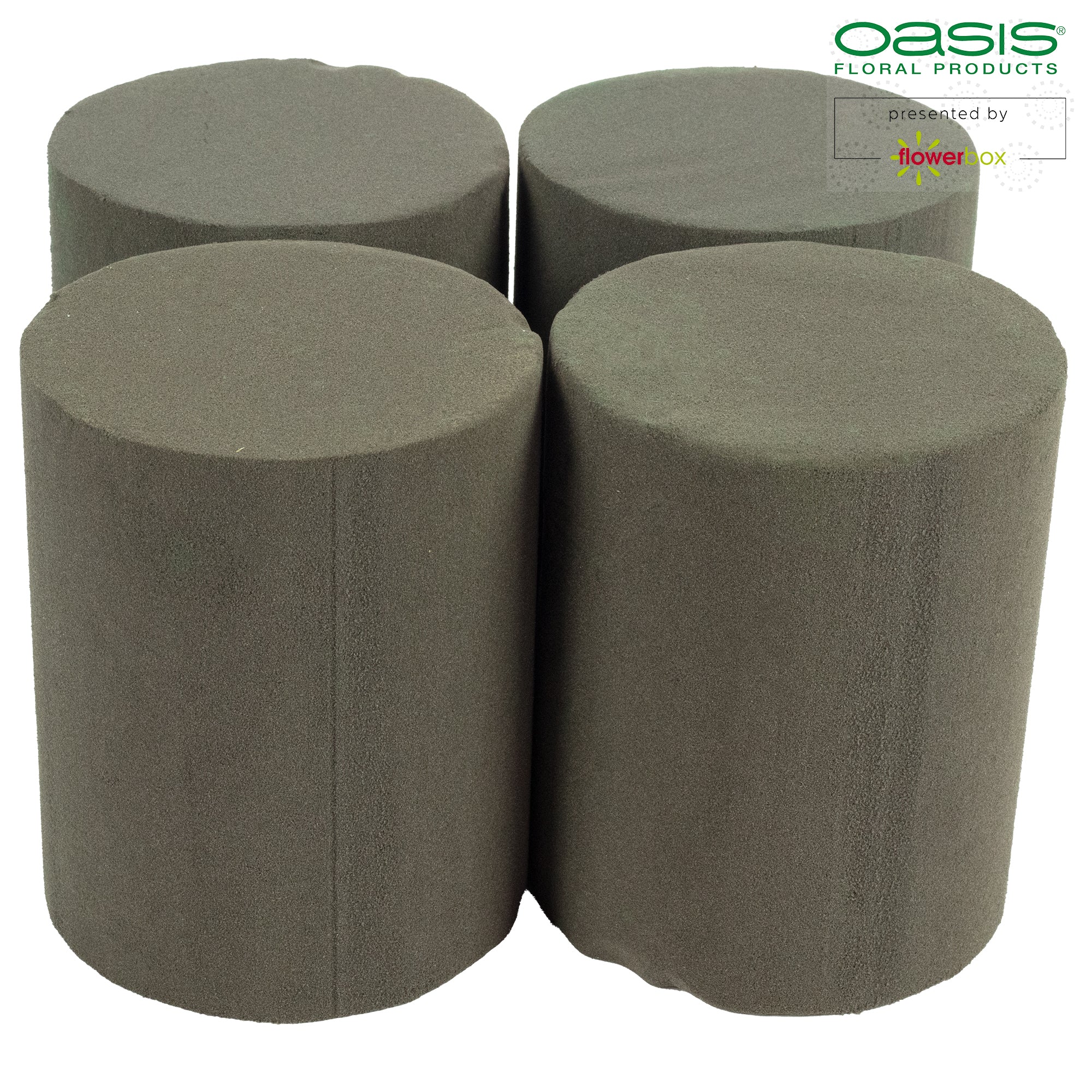 Tige cylindrique OASIS® BLACK IDEAL, Collection Designer - Hauteur 15 cm - Diamètre 12 cm - Lot de 4