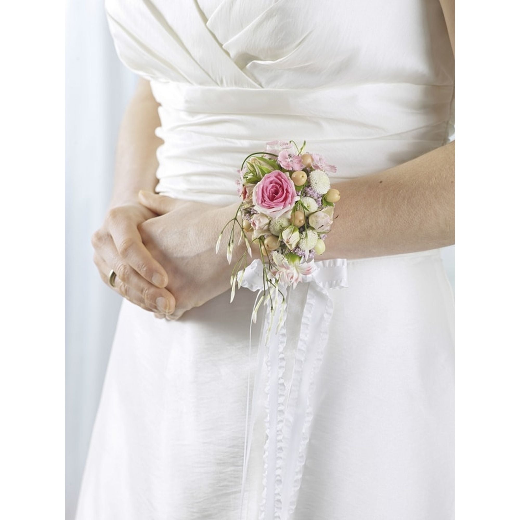 Wrap Wristlet Armband - 2,5 x 23cm - 6 St. - elfenbein