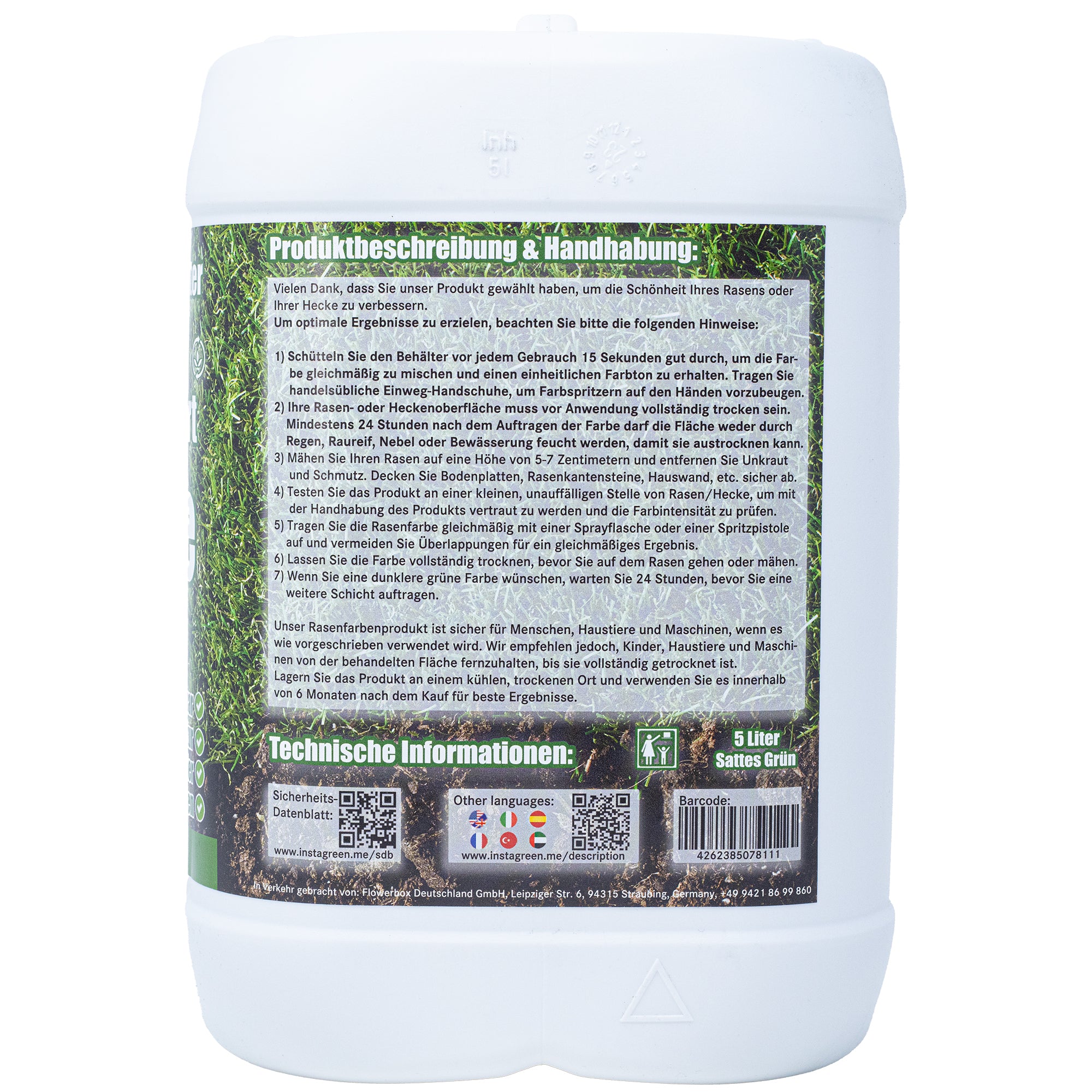 InstaGreen Premium Hecken- & Rasenfarbe - Sofortgrün für Rasen und Hecken, gebrauchsfertig