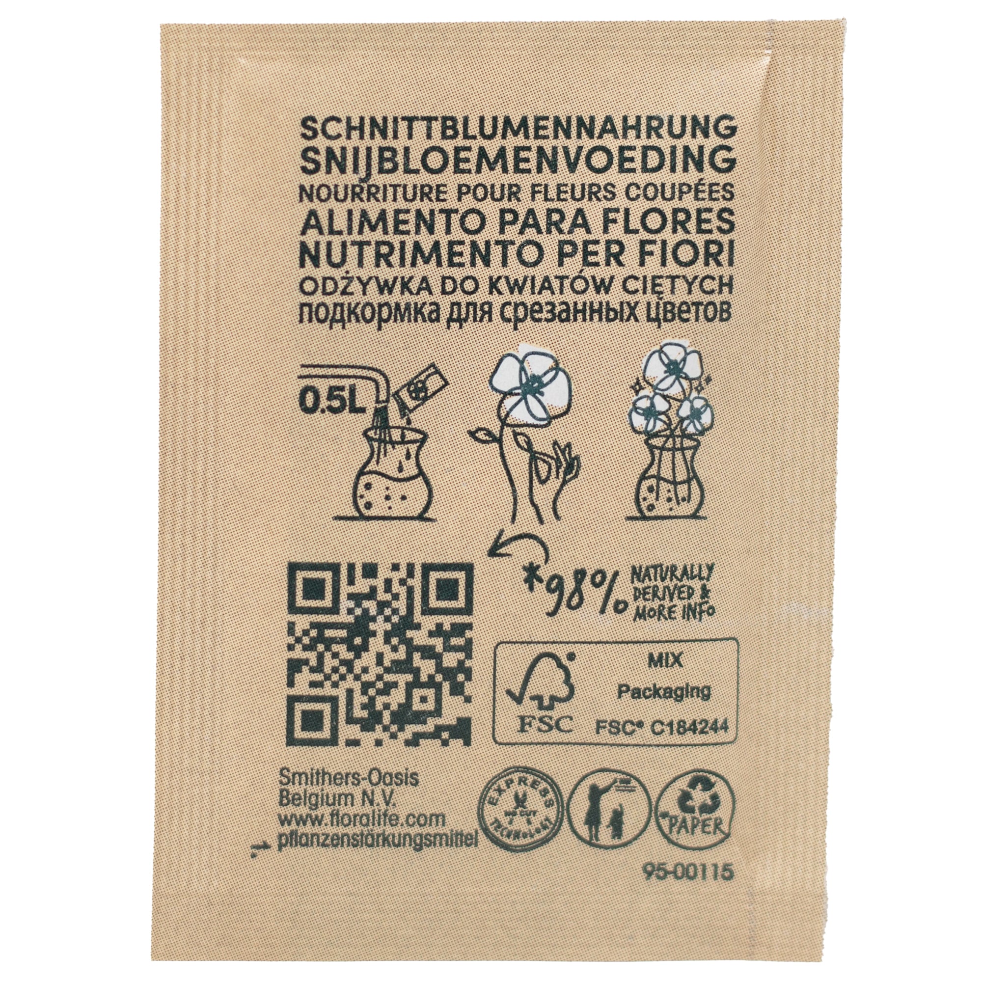 FloraLife® Express Pulver - Papier-Sachets für 0.5 Liter Wasser - Karton mit 1000 Stk.