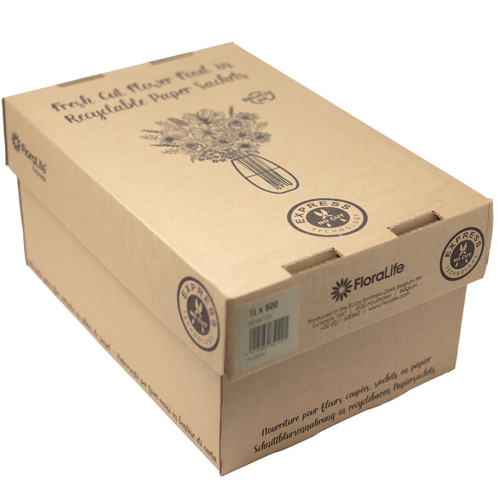 FloraLife® Express Pulver - Papier-Sachets für 1 Liter Wasser - Karton mit 500 Stk.