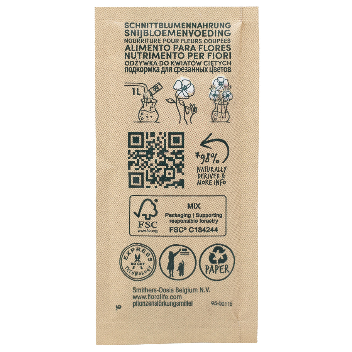 FloraLife® Express Pulver - Papier-Sachets für 1 Liter Wasser - Karton mit 500 Stk.