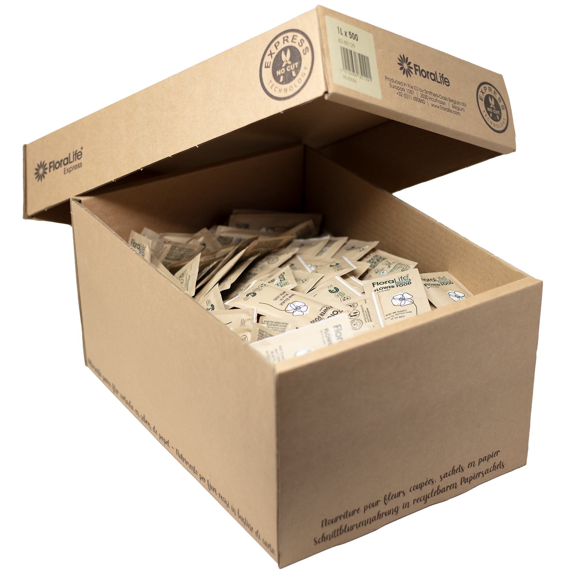 FloraLife® Express Pulver - Papier-Sachets für 1 Liter Wasser - Karton mit 500 Stk.