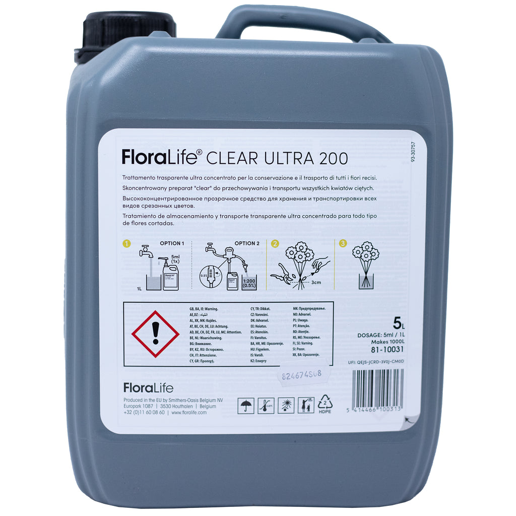 FloraLife® Clear ULTRA 200 Blumennahrung - hochkonzerntriert - 5-Liter Kanister - 1 Stück