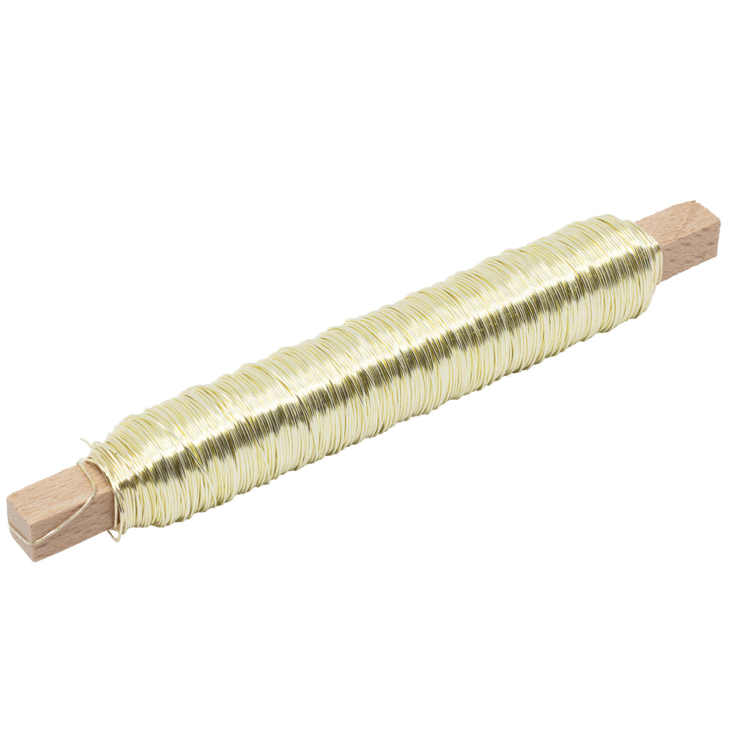 Decolackdraht auf Holzstab - champagner - 0,50 mm, 50 m, 100 g