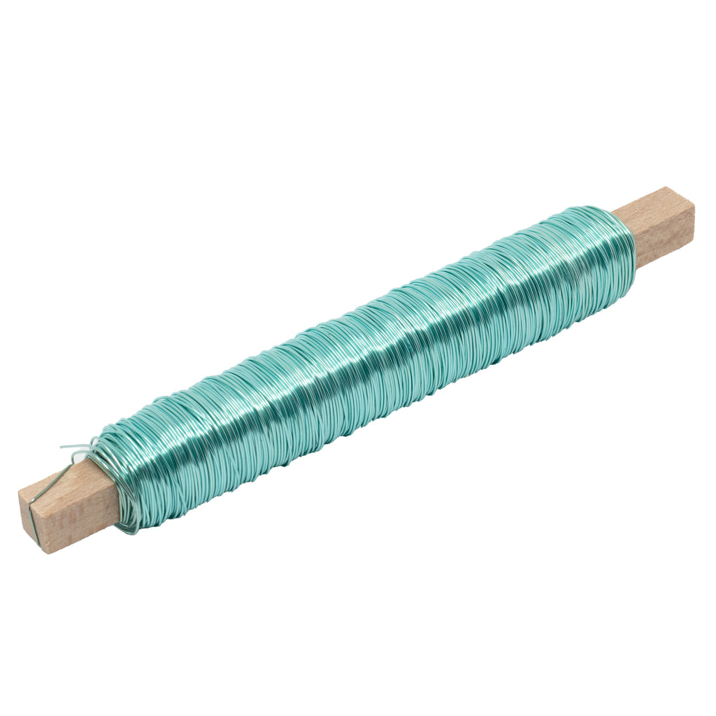 Decolackdraht auf Holzstab - eisblau - 0,50 mm, 50 m, 100 g