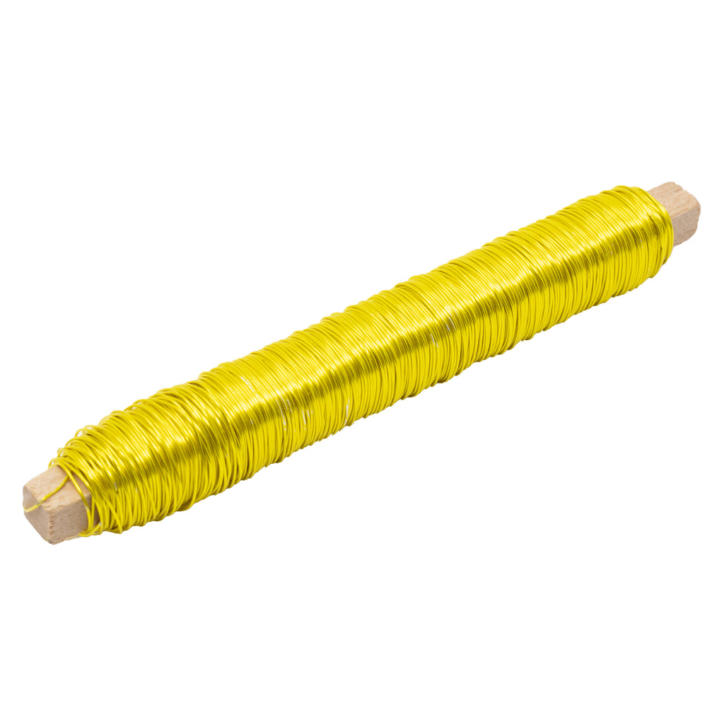Decolackdraht auf Holzstab - gelb - 0,50 mm, 50 m, 100 g
