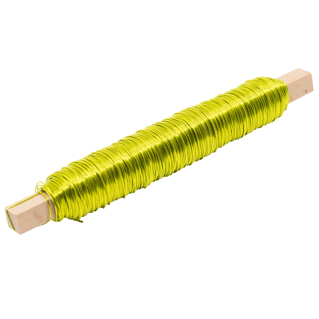 Decolackdraht auf Holzstab - limone - 0,50 mm, 50 m, 100 g