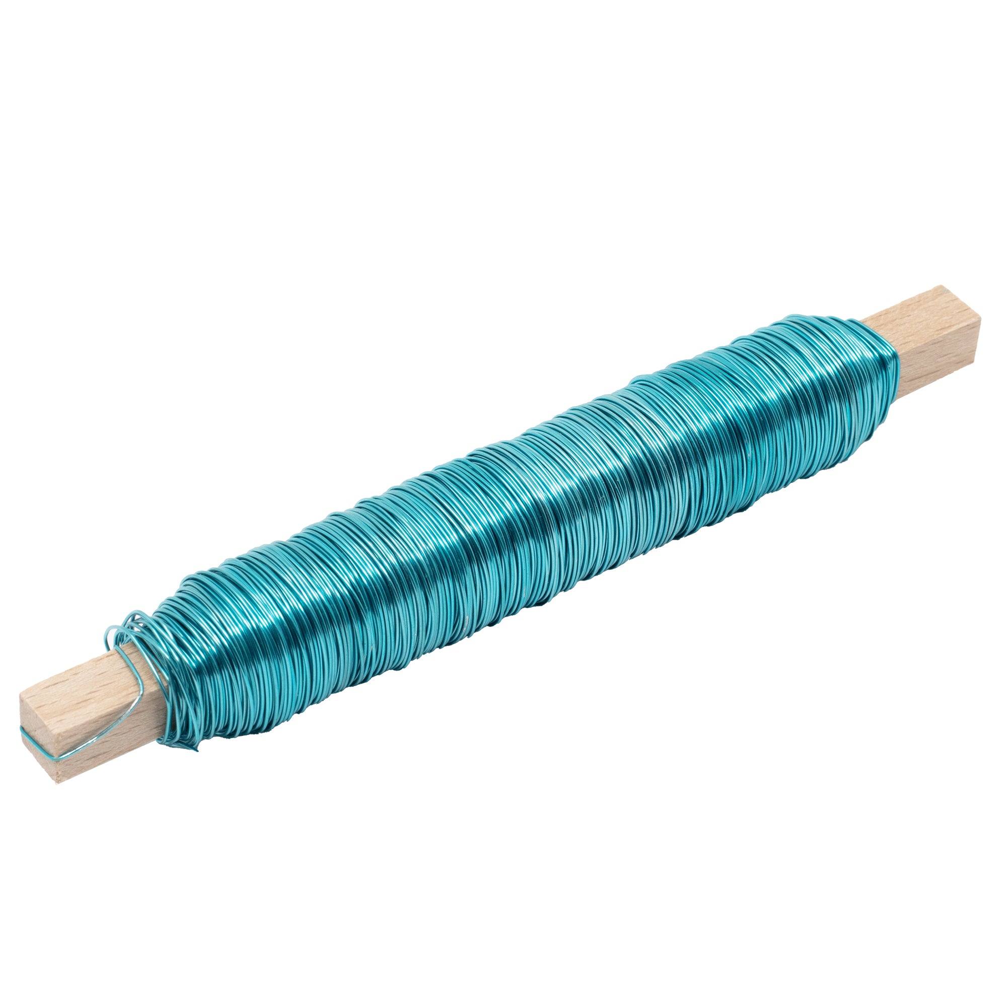 Decolackdraht auf Holzstab - türkis - 0,50 mm, 50 m, 100 g