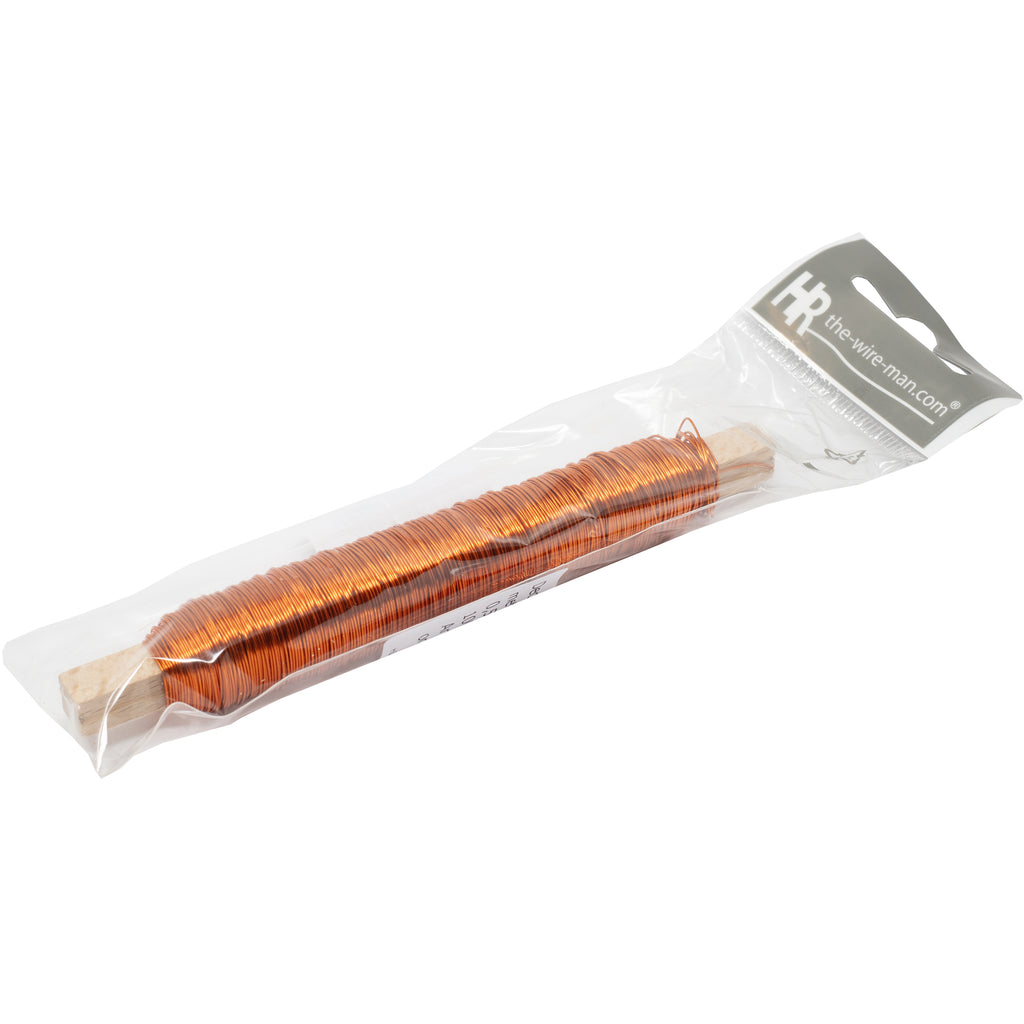 Decolackdraht auf Holzstab - orange - 0,50 mm, 50 m, 100 g