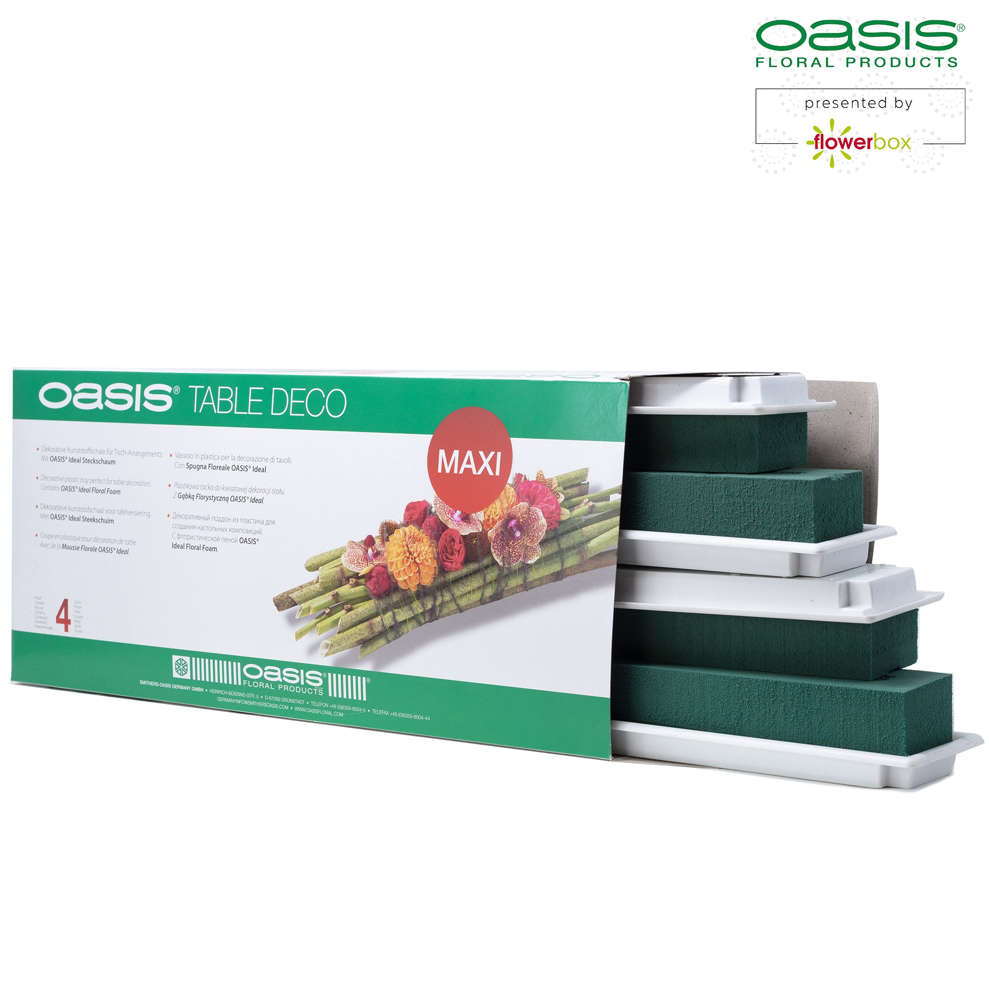 OASIS® Table Deco Maxi - 48 x 9 x 5cm - 4 St. - weiß