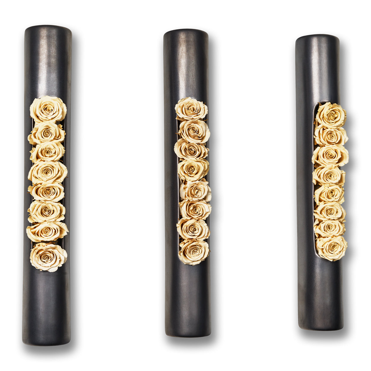 3er-Set Infinity-Bloom Tube - anthrazit/champagne - 40x6,5 cm