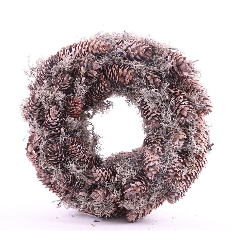Naturkranz aus Rottanne/Baummoos - Durchmesser 35 cm - stonewashed