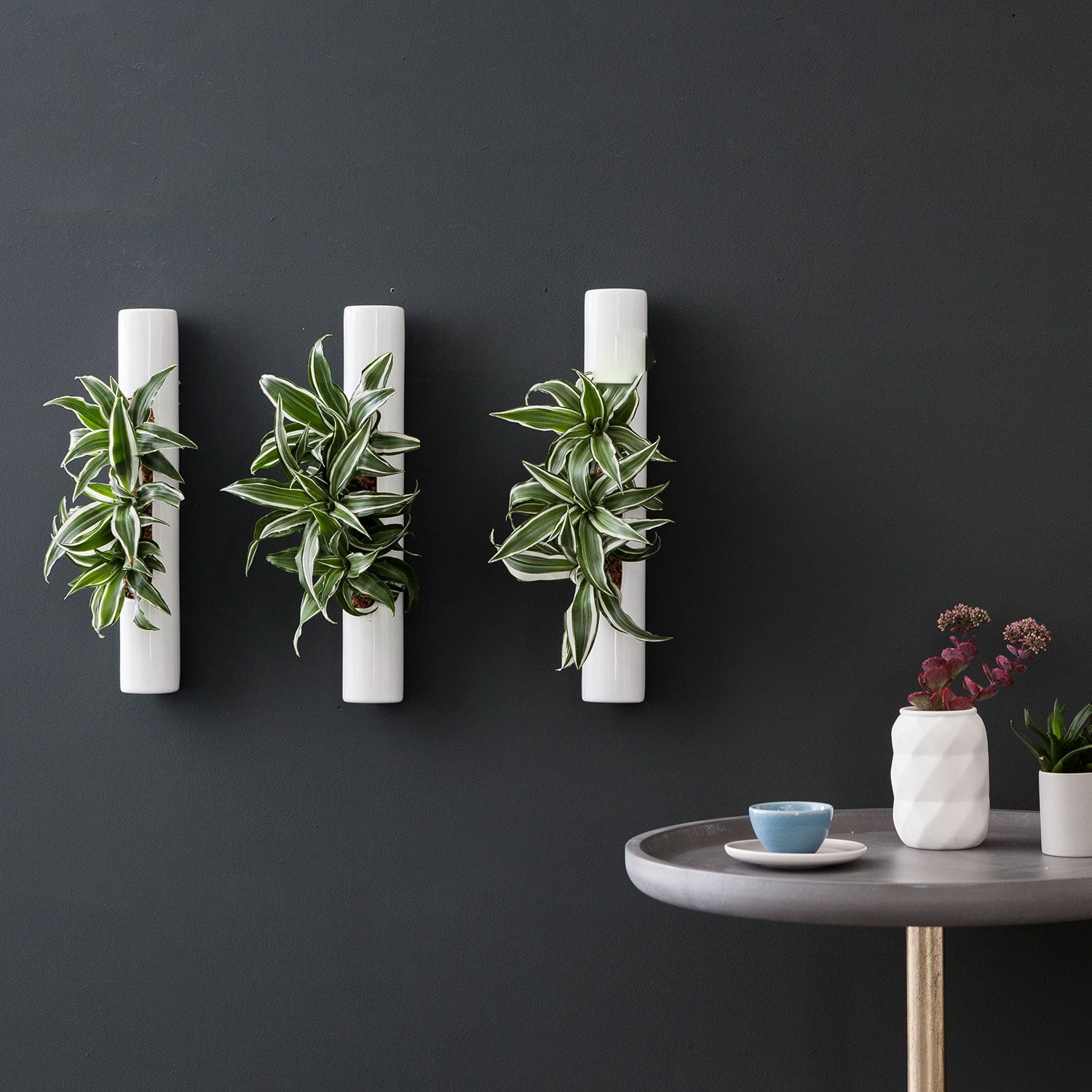 3er-Set Tube - weiß - 40x6,5 cm